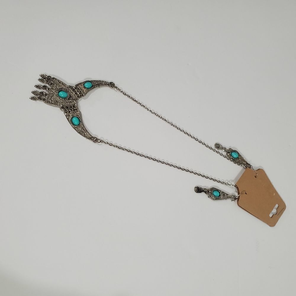 Vintage style turquoise earrings and necklace - Picture 3 of 9